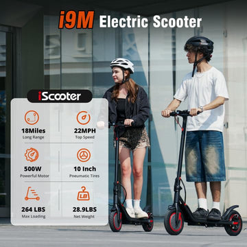 Iscooter Electric Scooter For Adults, 18Miles Long Range,22Mph Top Speed, Commuting Electric Scooter With Cruise Control, Double