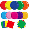 Oigco 60 PCS Colorful Paper Plates, Pastel Plates and Napkins, Rainbow Disposable Tableware for Birthday, Picnic, Baby Shower, H