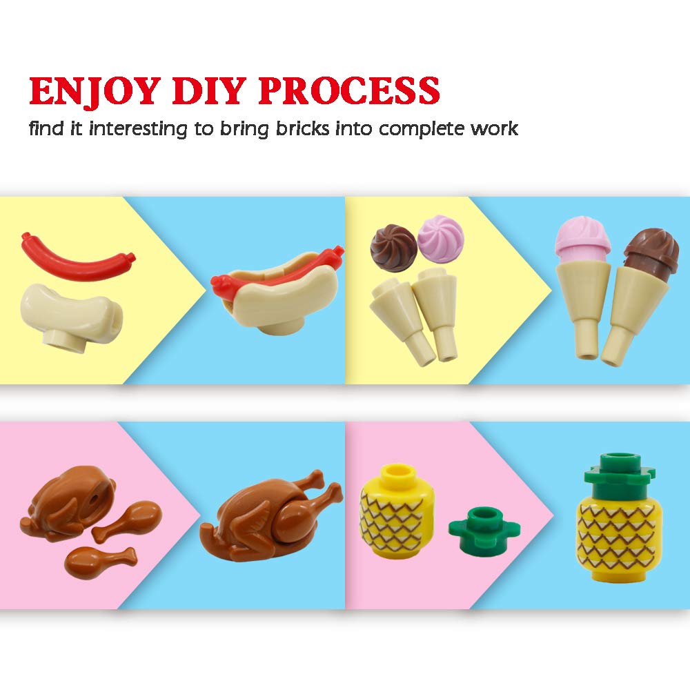City Food Accessories - Building Block Friends Animals Bricks, People House Kitchen Farm Restaurant Moc Pieces Parts, Classic Party Favors Toys For Boys Girls
