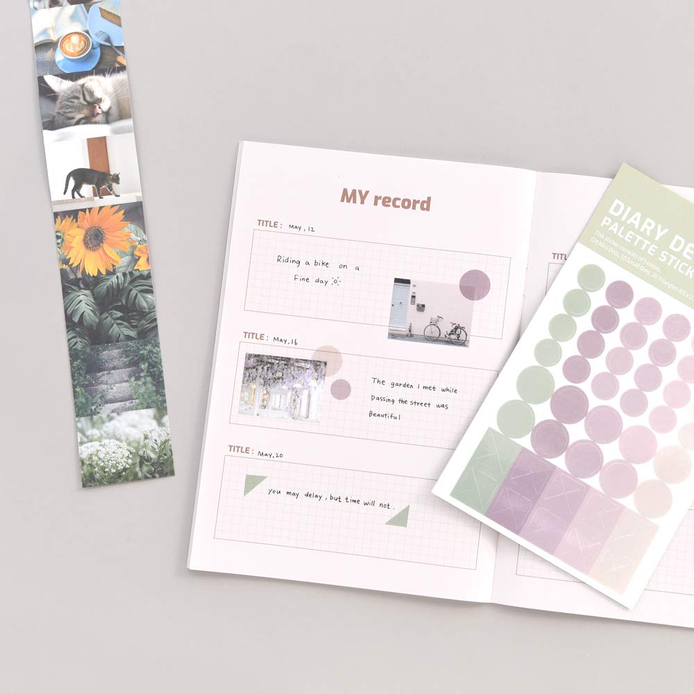 Monolike Diary Deco Palette Stickers Set - Solid Round Dot 24 Sets Of 12 Designs