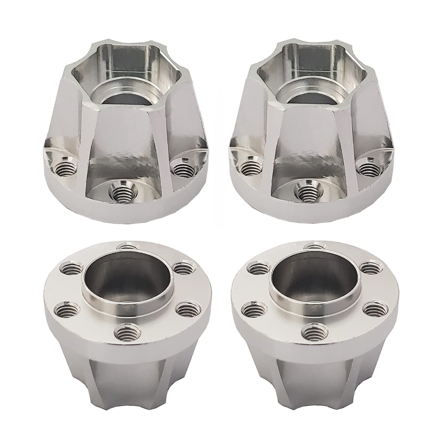 AMOGOT 4Pcs Metal RC Wheel Hubs Adapters 12mm Hex for 1.9inch 2.2inch Beadlock Wheel Rim Axial Scx10 Trx4 Wraith Gen7 Gen8 D90 C