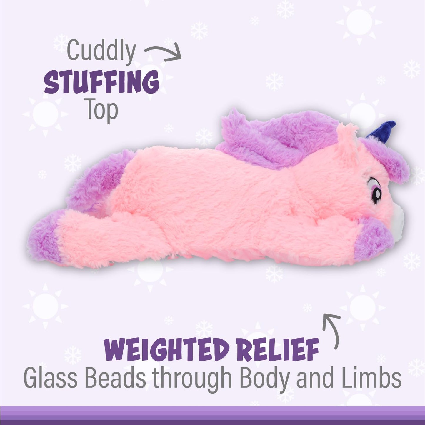 1I4 Group Jumbo Weighted Hugs By Warm Pals - Unicorn - 4Lbs - Cozy Microwavable Lavender Scented Plush Toys - Stuffed Animal - C