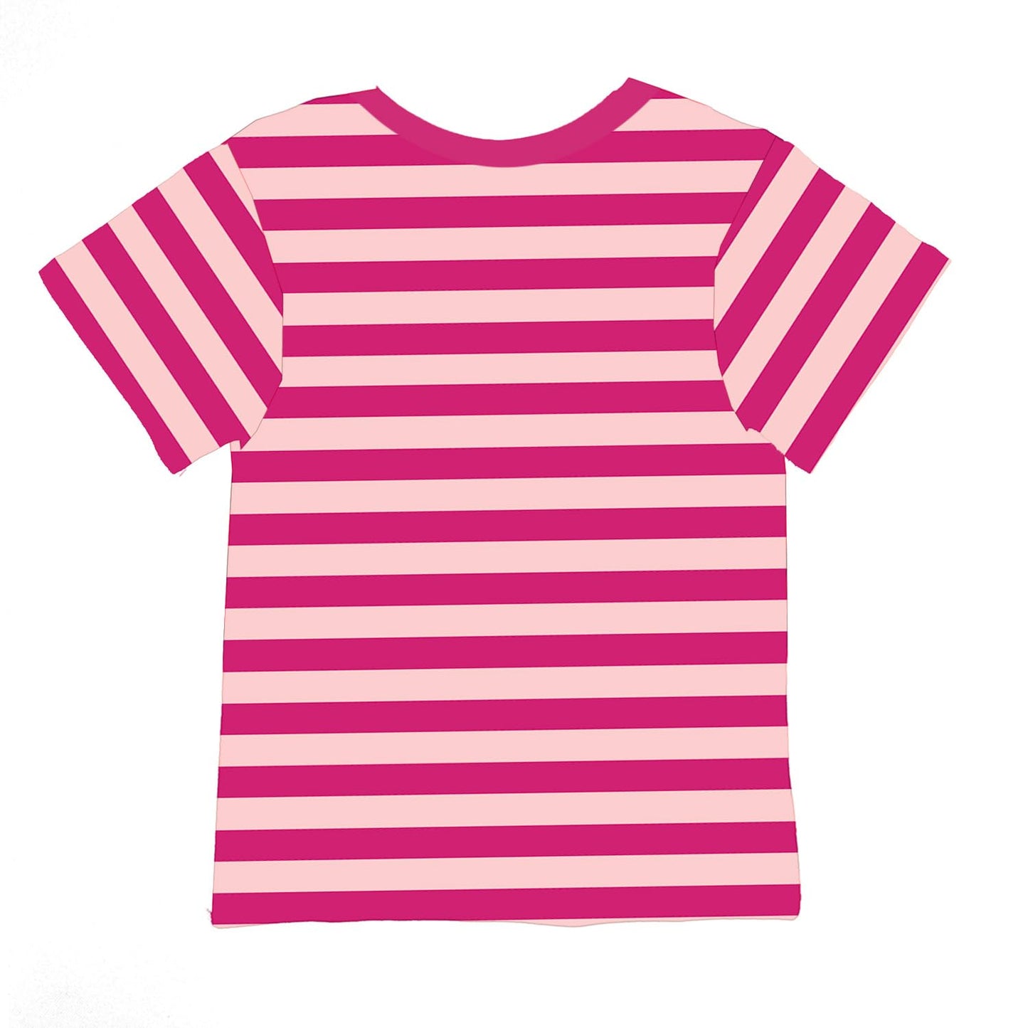 Halloween Kids Cheshire Cat Costume Pink Striped Shirt Girls Casual Summer Top 9-10 Years