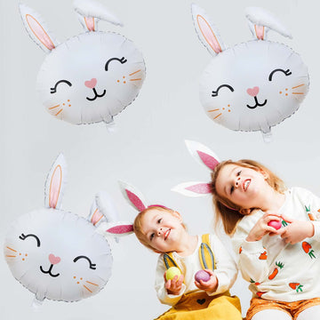 Hadckja Bunny Balloons Easter Balloons Rabbit Head Foil Balloons For Easter Themed Party Easter Bunny Birthday Party Supplies De