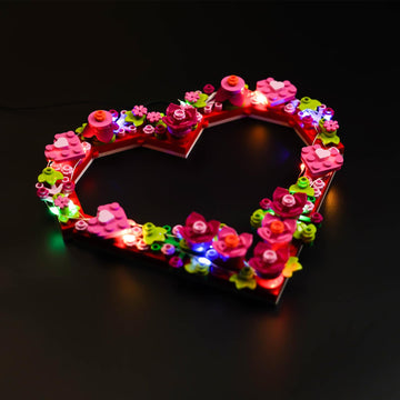 Hilighting LED Light Kit for Lego Heart Ornament 40638, Yellow Plastic Decoration, Great Valentine's Day Gift