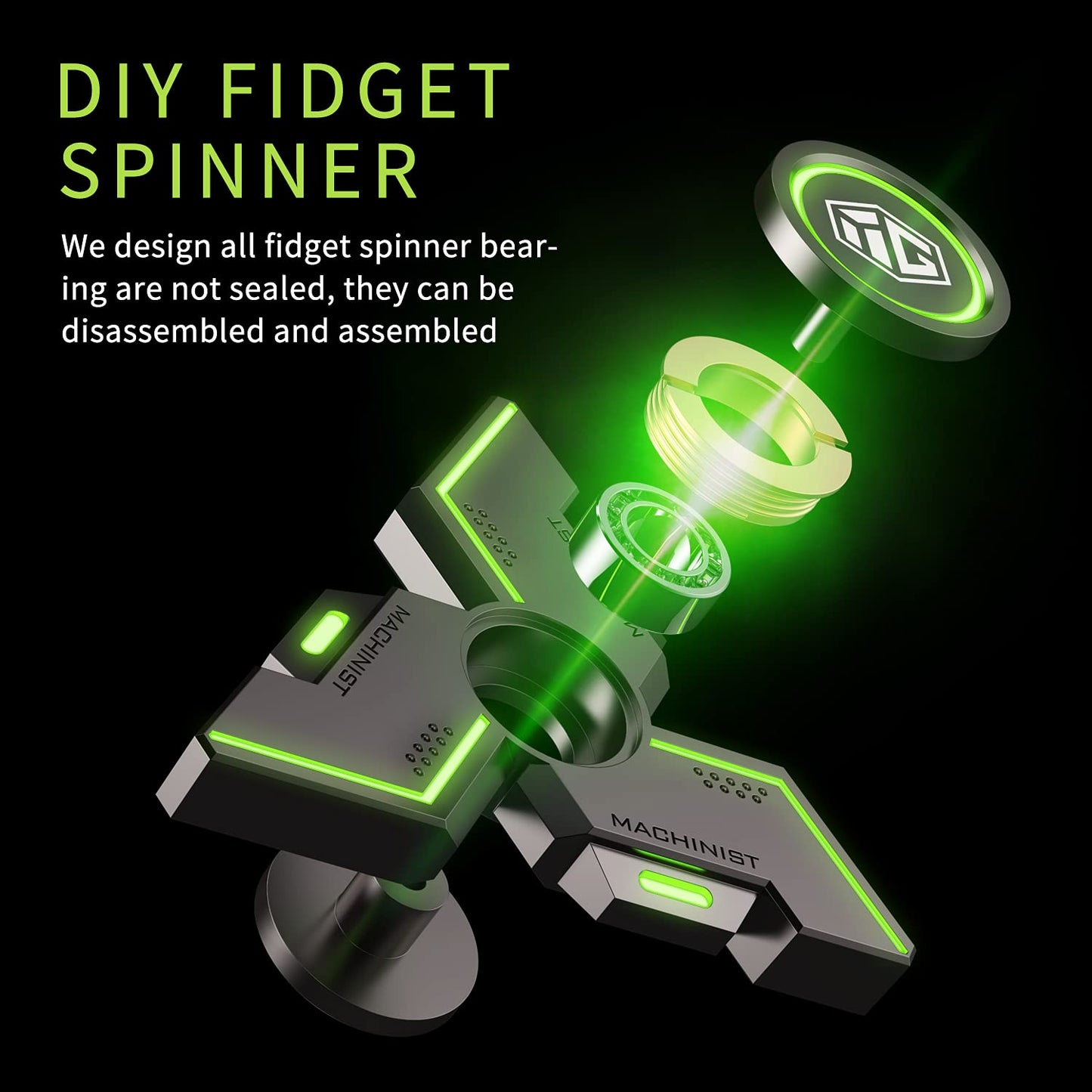 Fidget Spinners, Innplus Fidget Spinners For Kids, Fidget Toys, Fidgets For Kids,Metal Fidget Spinner With Luminous Light Stress