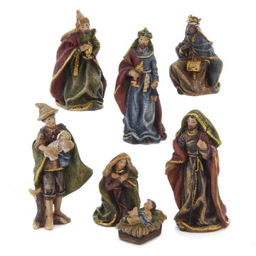 Kurt S. Adler Kurt Adler 3.5-Inch Resin, 7-Piece Nativity Set, Multi For Christmas