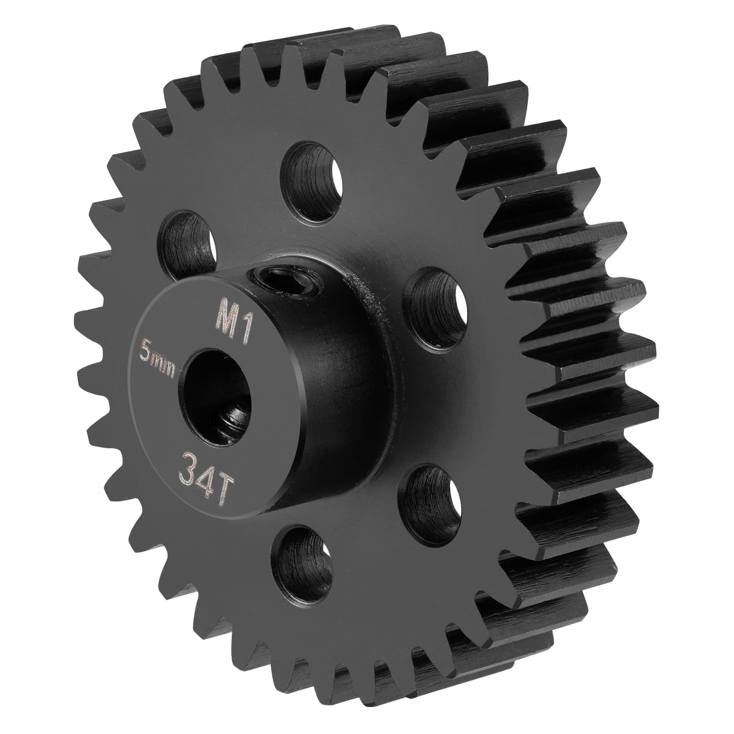 BRKRC Steel M1 Pinion Gear 34T-45T 5mm Shaft Motor Gears for 1/8 1/10 RC Brushless Brush Motor Electric Car/Truck Part (34T)