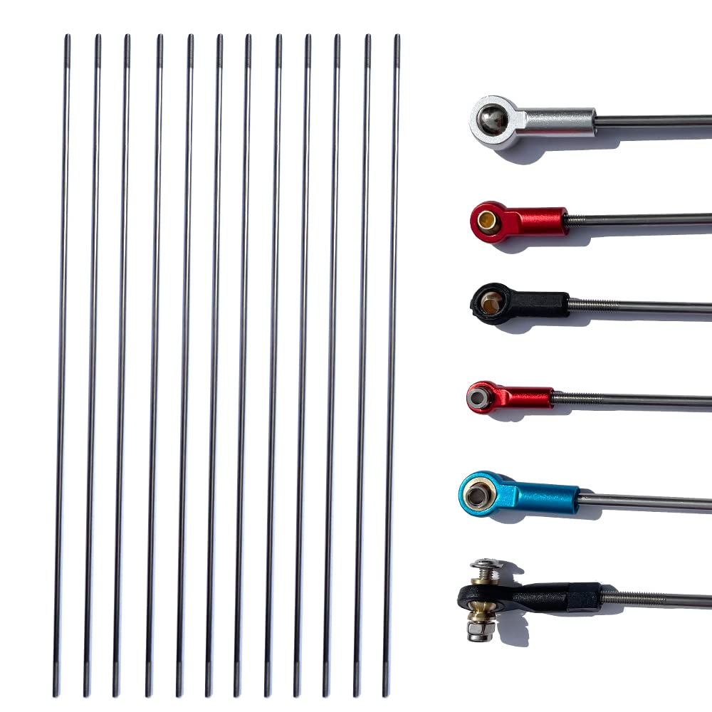M3 11.8Inch Pushrod Connector 304 Stainless Steel Rod Linkage for RC Model Airplane Helicopter Boat Car DIY Parts 12Pcs
