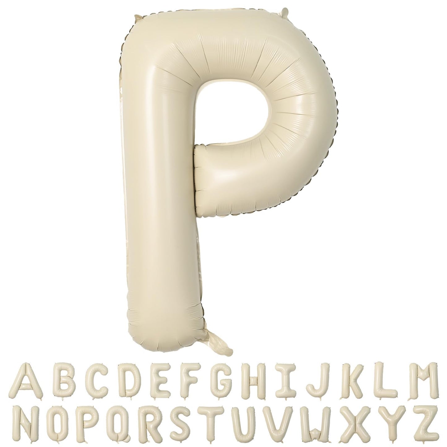 40 Inch Cream Letter Balloons, Large P Letter Balloons Foil Helium Balloons, Mylar Big Single Alphabet P Balloons, Cream Balloon