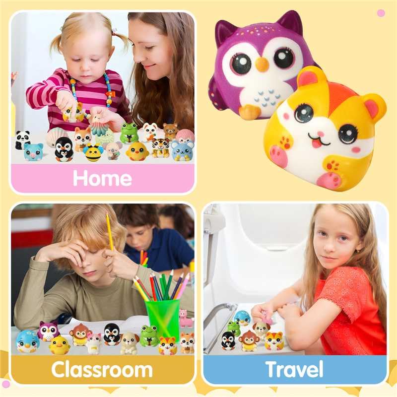 OMyFav 24 PCS Squishies – Colorful Party Favors, Classroom Prizes, Birthday Goodie Bags, Claw Machine Fillers, Small Size