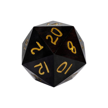 Hddais 50Mm Ebony Wood D20 Dnd Dice, Large D20 Dice D&D Polyhedral Dice With Gift Case For Dungeons And Dragons Role Playing Gam