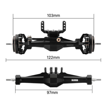 INJORA +4mm Diamond Axles with Brass Steering Knuckles for 1/18 RC Crawler TRX4M Upgrade