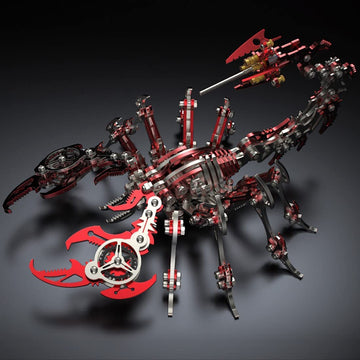 KonHaovF Red 3D Metal Puzzle Scorpion for Adults, DIY Colorful 3D Metal Model Kits to Build with Tool, 3D Desktop Model Kits Bui