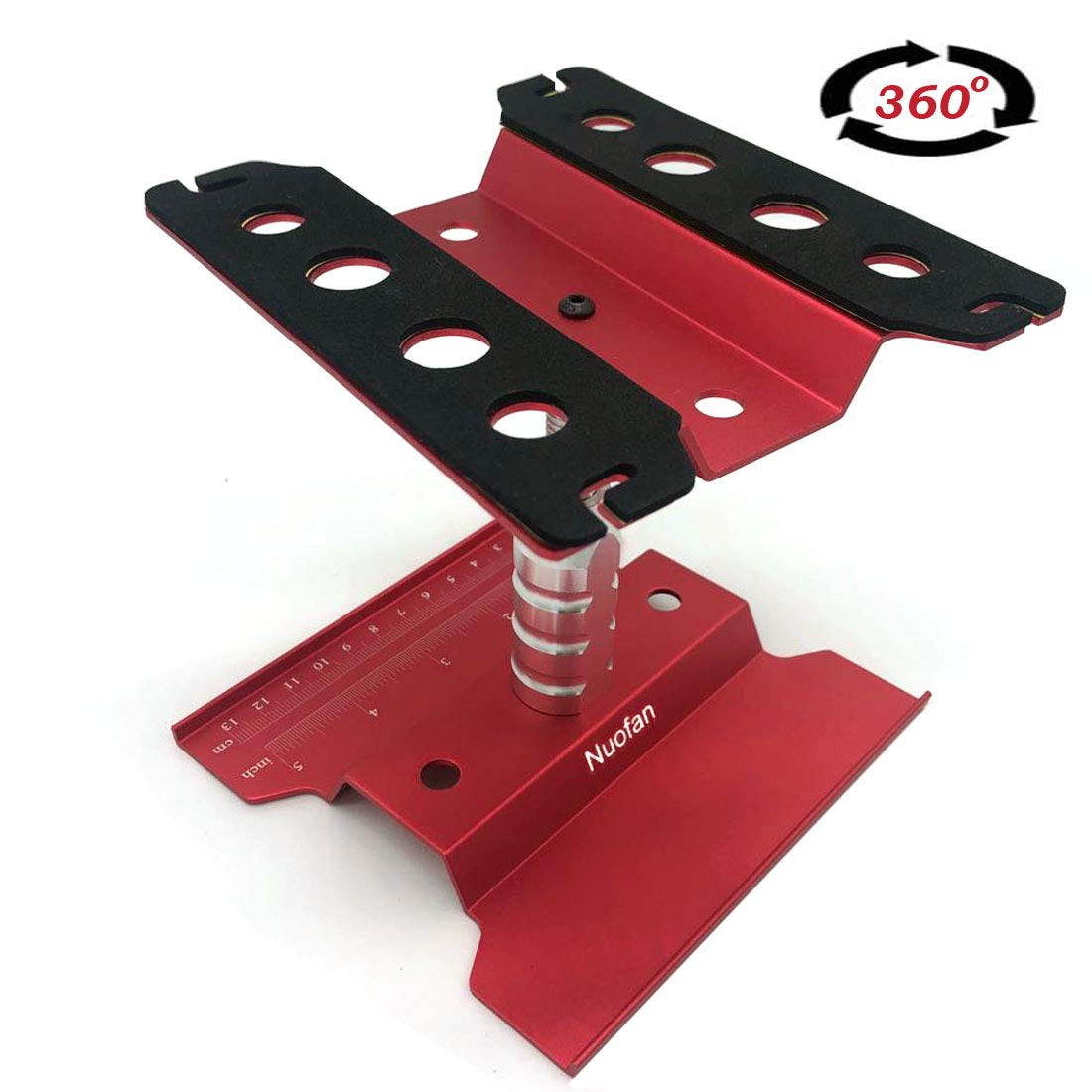 RC Car Work Stand Aluminum Repair Workstation 360 Degree Rotation Lift Lower w/Screw Tray for 1/10 1/12 1/16 Scale Traxxas TRX4