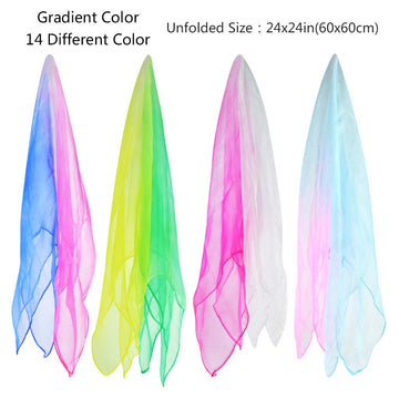 Tayfremn 28pcs Dance Scarves - Silk Performance Props, 24x24 Inches, 14 Colors Including Yellow-green & Blue-purple