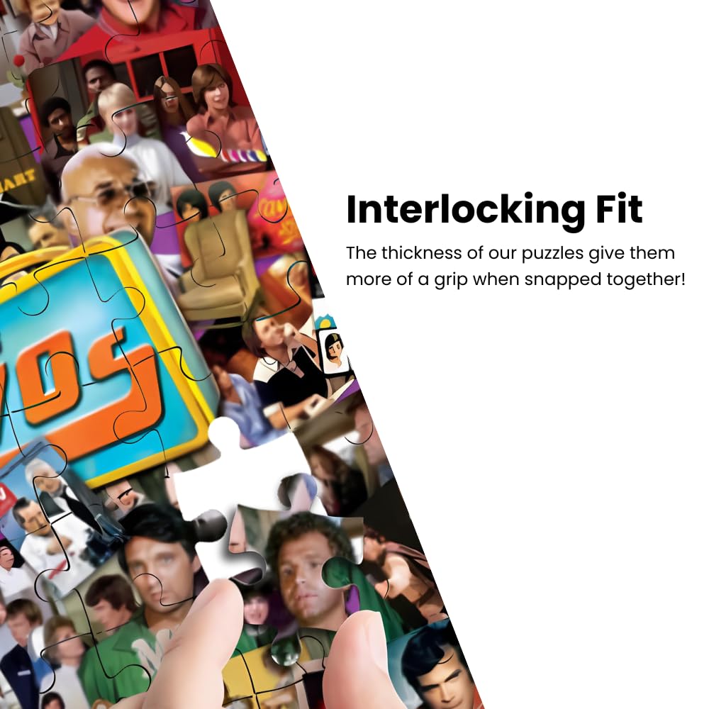 MasterPieces - 1000 Piece Jigsaw Puzzle, Nostalgic 60s TV Shows Collage, Retro Entertainment Fun for Adults, Family, Kids, Non-G