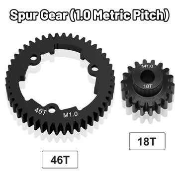 Ogrc 46T 1 Mod Hardened Steel Spur Gear With 18T Motor Pinion Gear For Traxxas 1/5 X-Maxx 1/7 Xo-1 1/10 Maxx/E-Revo 2.0 Vxl Repl