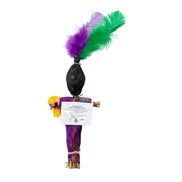 Artisan Owl New Orleans Novelty Voodoo Doll Souvenir With White And Black Pins (Purple)