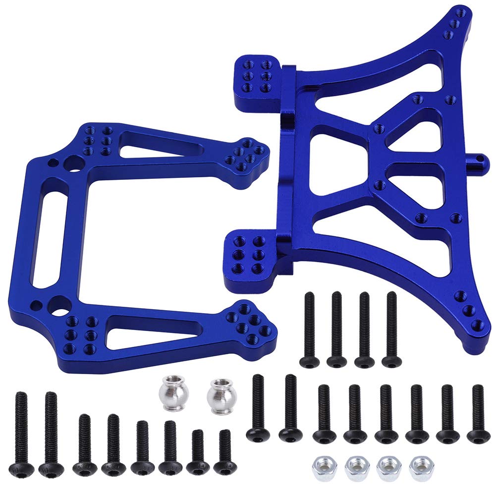 Hobbypark Aluminum Front & Rear Shock Tower Mounts For 1/10 Traxxas Slash 2Wd, Rustler Vxl, Bandit, Replace Part 3638 3639 (Navy