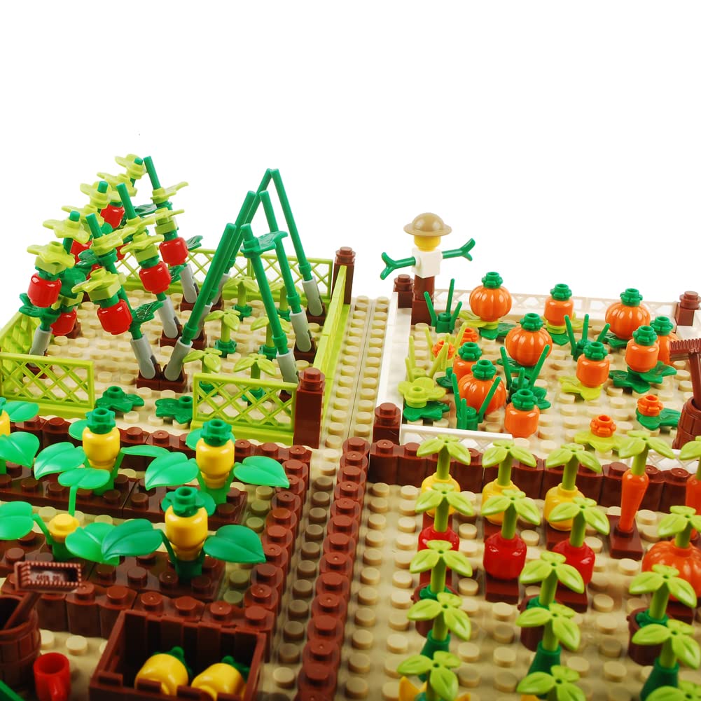 Baenrcy Farm Field Set Building Blocks Plant Animal Crops Building Bricks Kit Diy Building Set Compatible All Major Brands