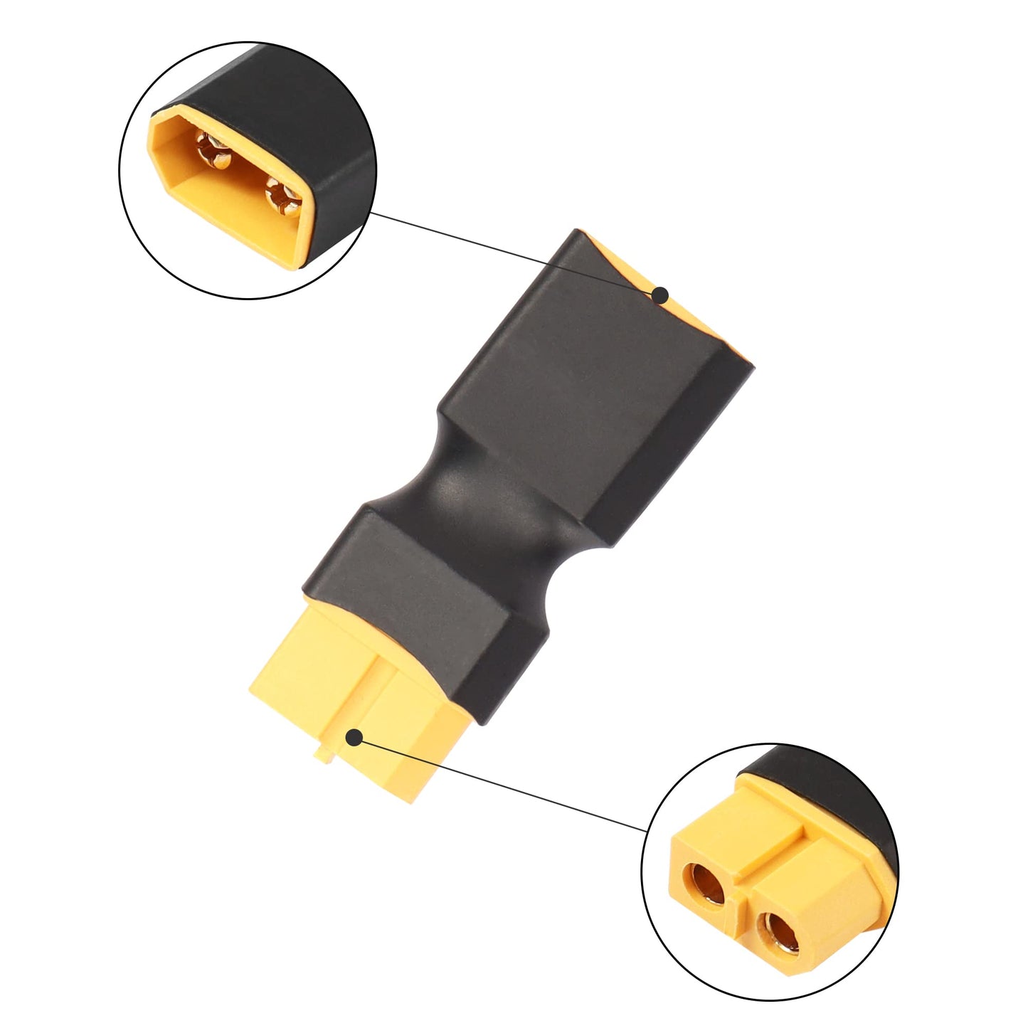 RIIEYOCA XT60 Male to Female Connector no Wire Adapter,XT60 Connector Adapter for RC FPV Car Plane Drone LiPo Battery etc XT60 P