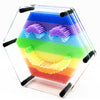 3D Pin Art Intellectual Fun Toy Rainbow Pin Art Palm Board Extra Large(7.5 X8 Inches) Arouse Sense Of Imagination Innovative Boundless Creativity (Hexagon - 7.5 X 8 Inches)