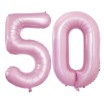 Goer Number 50 Balloons For 50Th Birthday Party Decorations,42 Inch Jumbo Foil Helium Balloons For 50Th Anniversary (Light Pink)