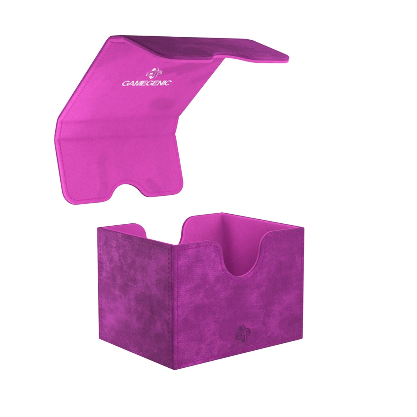 Sidekick 100+ Xl Convertible Deck Box - Sideloading Card Storage With Removable Cover Clips, Holds 100 Double-Sleeved Cards In Extra Thick Inner Sleeves, Purple Color, Made By Gamegenic