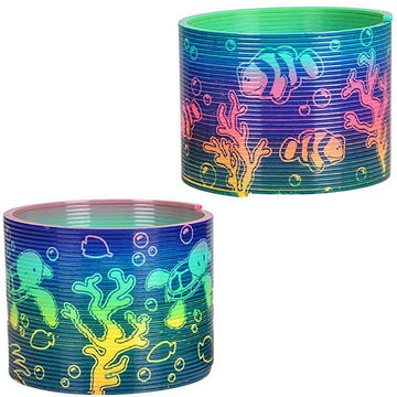 The Dreidel Company Aquatic Animal Print Coil Spring, Aquatic Print Coil Magic Springy Toy For Kids, Party Favor, Birthday Parti