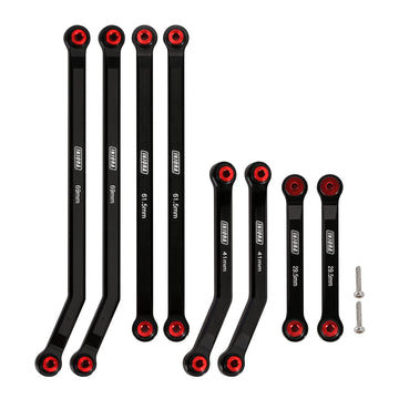INJORA High Clearance 4 Links Set CNC Aluminum Links Set for SCX24 AXI90081 Deadbolt Axial 1/24 RC Crawler Car,8PCS(Black)