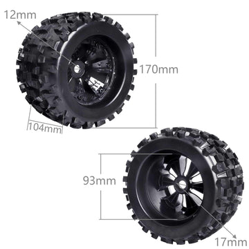 HobbyPark Pre-Glued 1/8 Truck Tires and Wheels 17mm Hex for Traxxas Maxx T-maxx E-Revo Revo 3.3 Arrma Kraton Notorious 6s Redcat