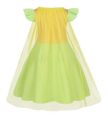 WonderBabe Princess Dress Girls Green Fairy Frog Birthday Party Fancy Dresses Halloween Elf Costume Outfits size 3-4t