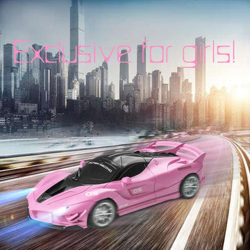 Remote Control Car, Pink RC Cars for Girls, Rechargeable RC Racing, Electric Power On Road High Speed Drift Model Vehicle Toy wi