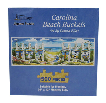 Heritage Puzzle Carolina Beach Buckets - 500 Piece Jigsaw Puzzle