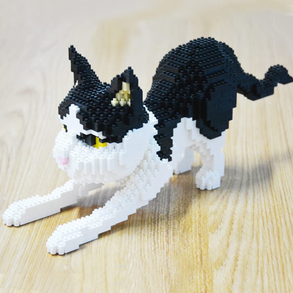Uvini Micro Blocks Cat Building Set mature-themed Building Set Cat Model Toy for Women Teens or mature-themed 1390 Pieces