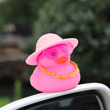 Wonuu Car Accessories Rubber Ducks Dashboard Decorations Rubber Duck Pink Accessories Dashboard Duck Car Decorations Car Ducks For Dashboard Car Duck Car Dashboard Decorations, Hg&Pink-Straw