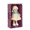 Kaloo Tendresse Chloe Fabric Doll - 25cm Soft Plush, Peach/Striped Dress, Denim Jacket, Embroidered Face, Machine Washable, Model K963659