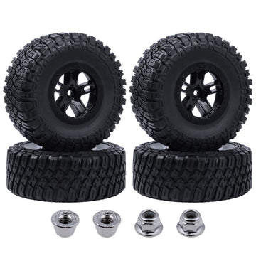Hobbypark 4-Pack 120mm / 4.7 Inch Outer Diameter Tires & Wheels Foam Inserts 12mm Hex for Traxxas Slash 4x4 2WD BL-2S 1/10 Short