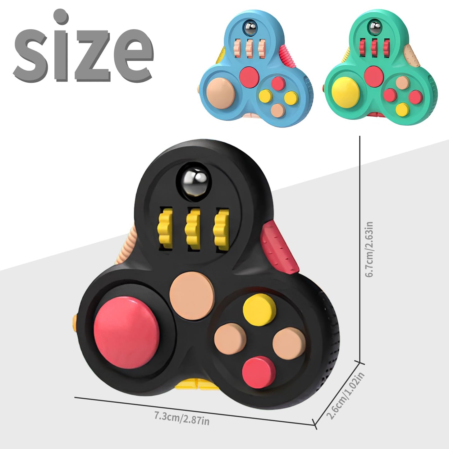 Yrissmiss Fidget Toys Adults,3Pcs Fidget Pad Fidgets,Autism Figette Cubes,Cool Fidget Clicker Controller Desk Toys,Anxiety Relief Stress Adhd Toys,Sensory Fidget Cubes Gifts For Kids Teens Boys(B)