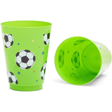 Blue Panda Soccer Reusable Plastic Party Cups – Pack Of 16 – Green