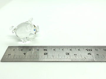 Sansukjai Pig Tiny Miniature Figurines Animals Hand Blown Glass Art Collectible Gift Decorate, V1 (Clear)