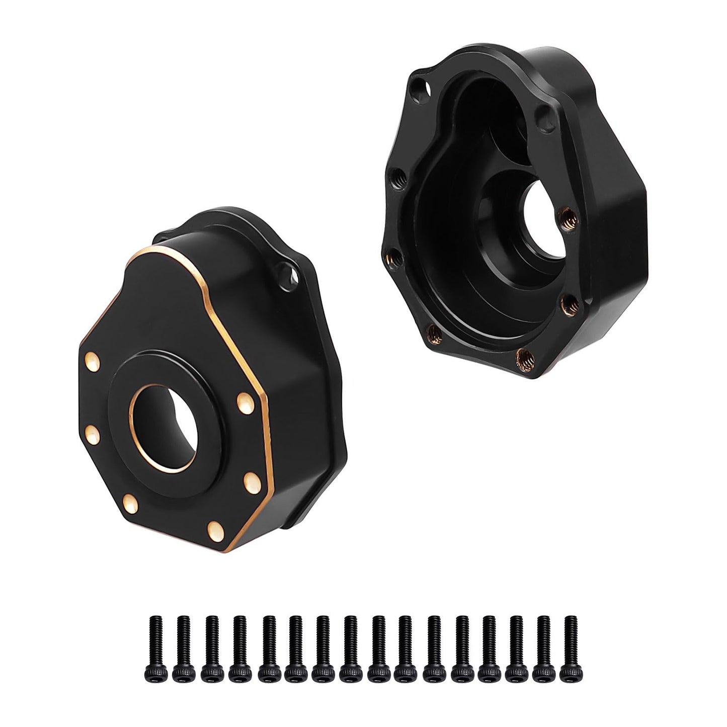 Hobbypark Outer Heavy Duty Brass Portal Covers Housings Weights For Trx4 Trx6 Upgrades Parts, Fit Front Or Rear Axles (2-Pack)