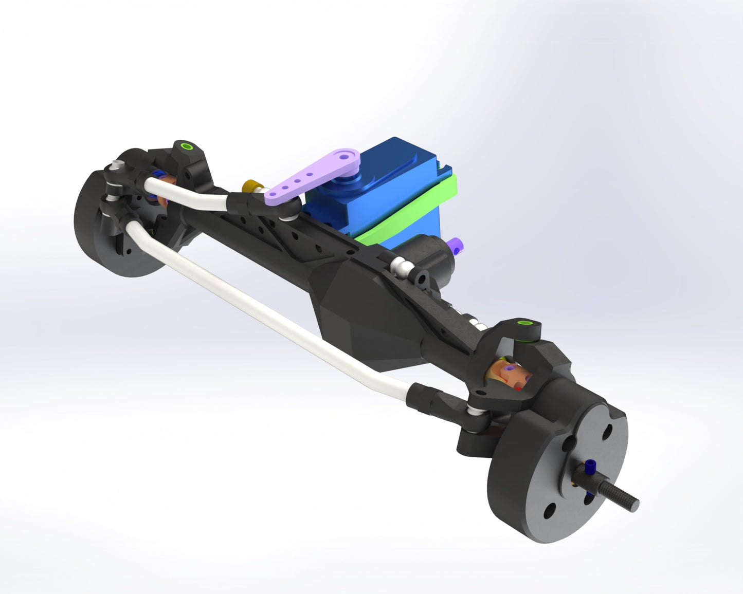 MEUS RACING Capra 1.9 Portal Axles Kit - Isokinetic CVDs, Ackerman Steering, Aluminum Alloy, Standard-Black, Model: MEUS-UTB19