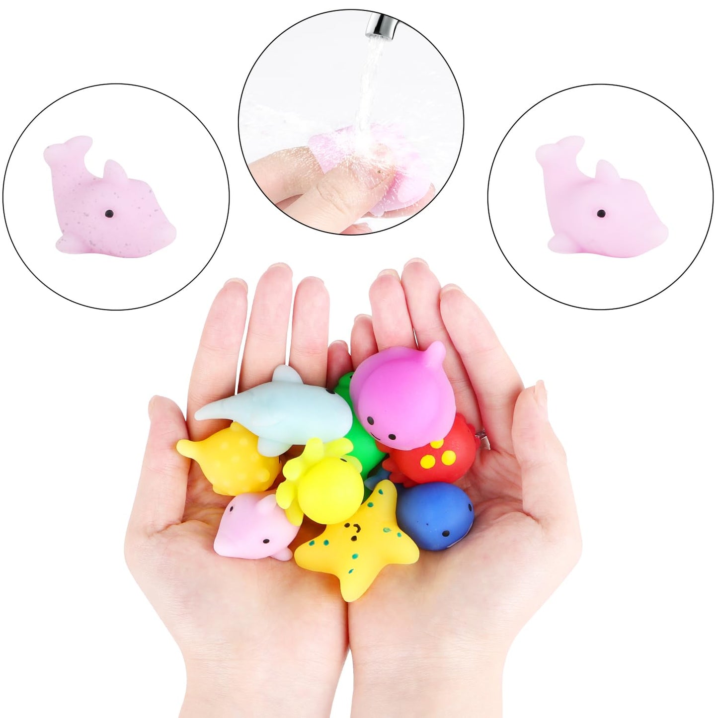 Fingooo 36 Pcs Mochi Squishy Ocean Animal Toys, 9 Styles Mini Kawaii Sea Animal Squeeze Toys Party Favors For Kids School Classr