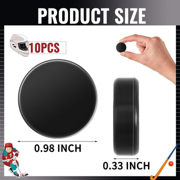 Liliful Mini Hockey Pucks - 0.98 x 0.33 Inch Black Replacement Pucks for Table Games - 10pcs Fun Accessories for Adults