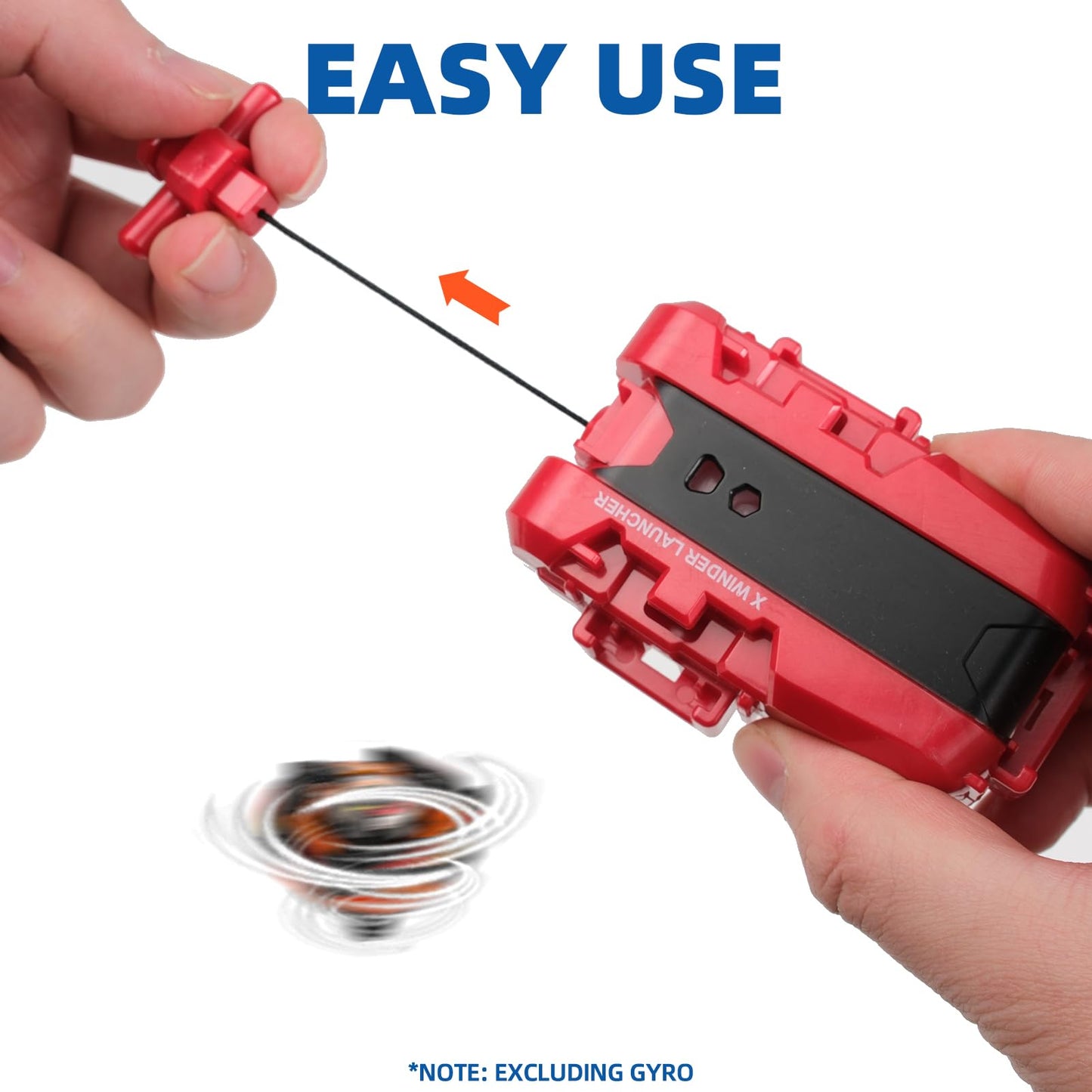 2 Pack X String Launcher, X Gyro Launcher Set For Players Battles, Only Work With X Right Spinning Tops (Red + Black)