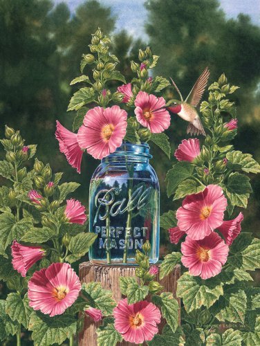 Heritage Summer Hollyhocks Jigsaw Puzzle