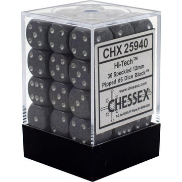 chessex Manufacturing 25940 Hi-Tech Speckled - 6 Sided 12 mm Dice Set Of 36