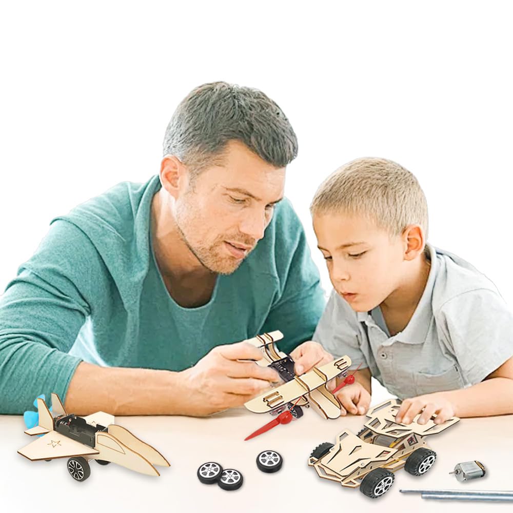 4 In 1 Stem Toys-Science Kits For Kids Age 8-12, Wooden Puzzles Toys For Ages 8-13 Boys, Aducational Building Toys 3D Puzzles Cr